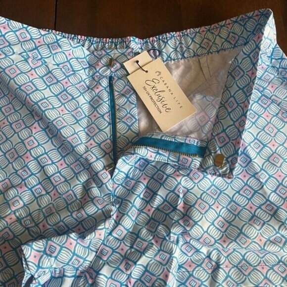 Cabana Life Shorts Women’s Boardshort Large, Blue/Pink UPF 50+ UV,Pockets,Zipp - Picture 3 of 11